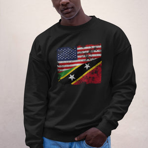 Saint Kitts og Nevis USA flag sweatshirt