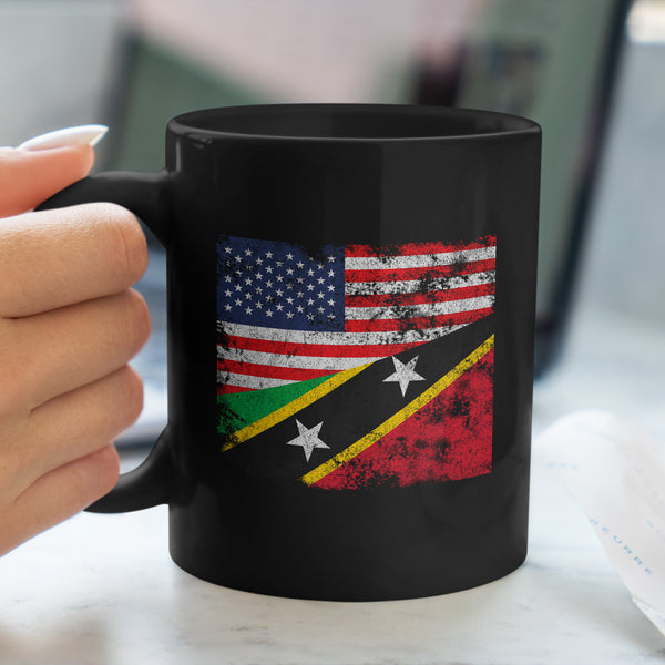 Saint Kitts and Nevis USA Flag Mug