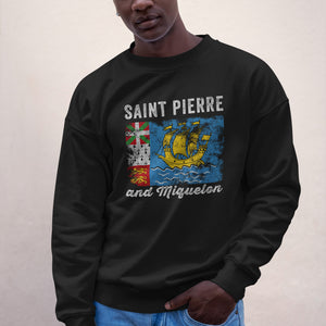Saint Pierre and Miquelon Flag Vintage Sweatshirt