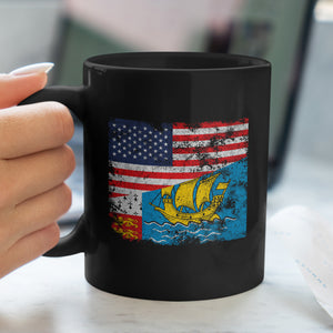 Saint Pierre and Miquelon USA Flag Mug