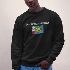 Saint Pierre and Miquelon Flag Sweatshirt Black / S