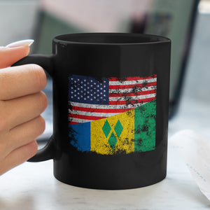Saint Vincent and the Grenadines USA Flag Mug