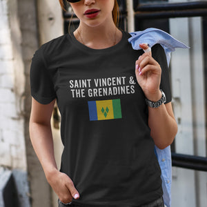 Saint Vincent and the Grenadines Flag T-Shirt Black / S