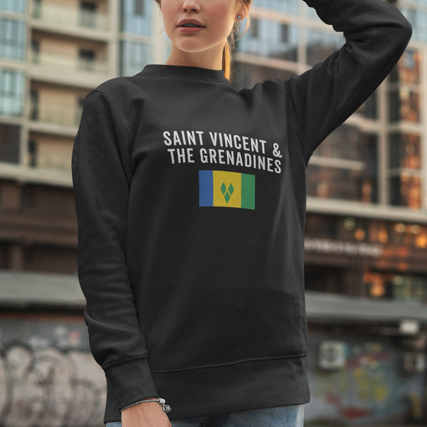 Saint Vincent and the Grenadines Flag Sweatshirt Black / S