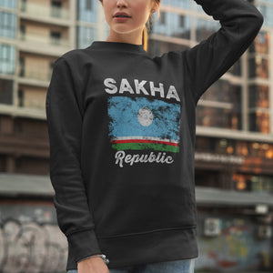Sakha Republic Flag Vintage Yakutia Flag Sweatshirt