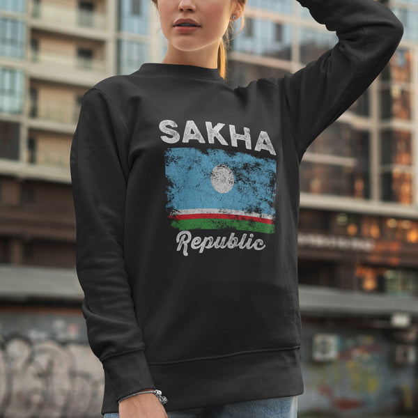 Sakha Republic Flag Vintage Yakutia Flag Sweatshirt