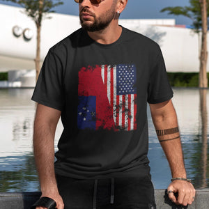 Samoa USA Flag - Half American T-Shirt