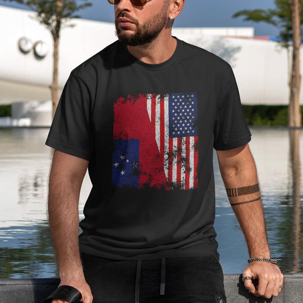 Samoa USA Flag - Half American T-Shirt