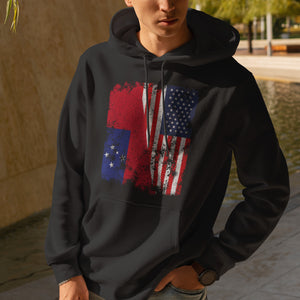 Samoa USA Flag - Half American Hoodie