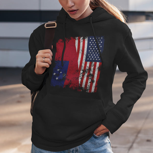 Samoa USA Flag - Half American Hoodie