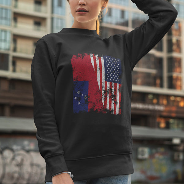 Samoa USA Flag - Half American Sweatshirt
