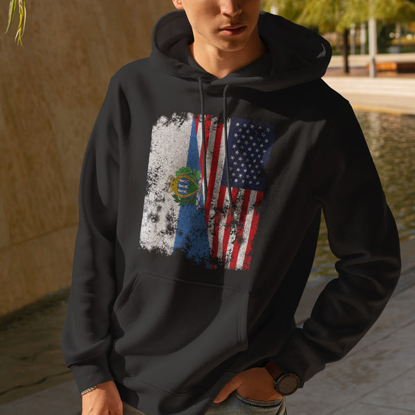 San Marino USA Flag - Half American Hoodie
