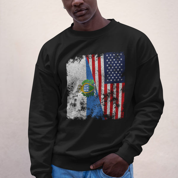 San Marino USA Flag - Half American Sweatshirt