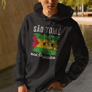 São Tomé and Príncipe Flag Distressed Hoodie