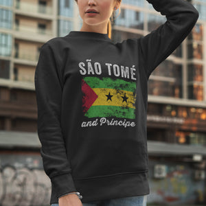 São Tomé and Príncipe Flag Distressed Sweatshirt