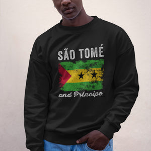 São Tomé and Príncipe Flag Distressed Sweatshirt