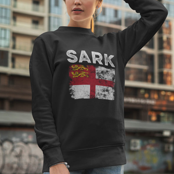Sark Flag Distressed - Sark Flag Sweatshirt