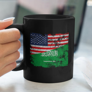 Saudi Arabia USA Flag Mug