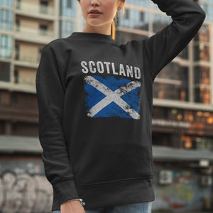 Scotland Flag Distressed - Scottish Flag Sweatshirt