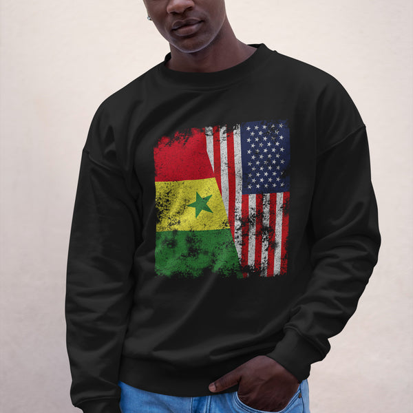 Senegal USA Flag - Half American Sweatshirt