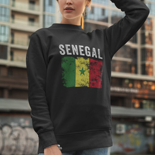 Senegal Flag Distressed Senegalese Flag Sweatshirt
