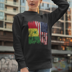 Senegal USA Flag - Half American Sweatshirt