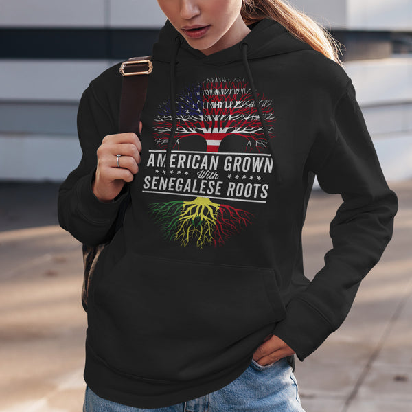 American Grown Senegalese Roots Flag Hoodie