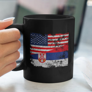 Serbia USA Flag Mug