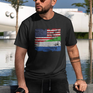 Sierra Leone USA Flag T-Shirt