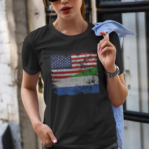 Sierra Leone USA Flag T-Shirt
