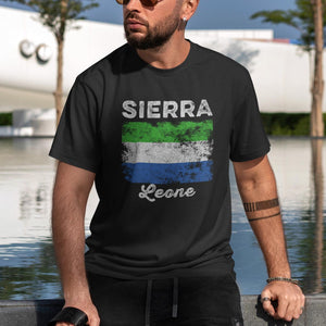 Sierra Leone Flag Distressed T-Shirt