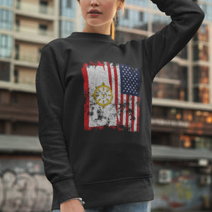 Sikkim USA Flag - Half American Sweatshirt