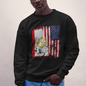 Sikkim USA Flag - Half American Sweatshirt