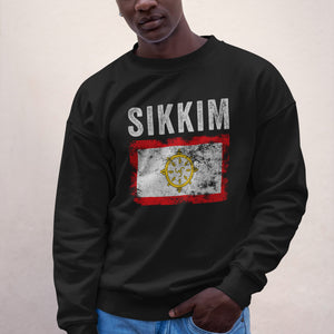 Sikkim Flag Distressed - Sikkimese Flag Sweatshirt