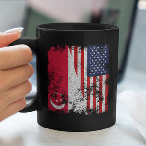 Singapore USA Flag - Half American Mug