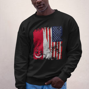 Singapore USA Flag - Half American Sweatshirt