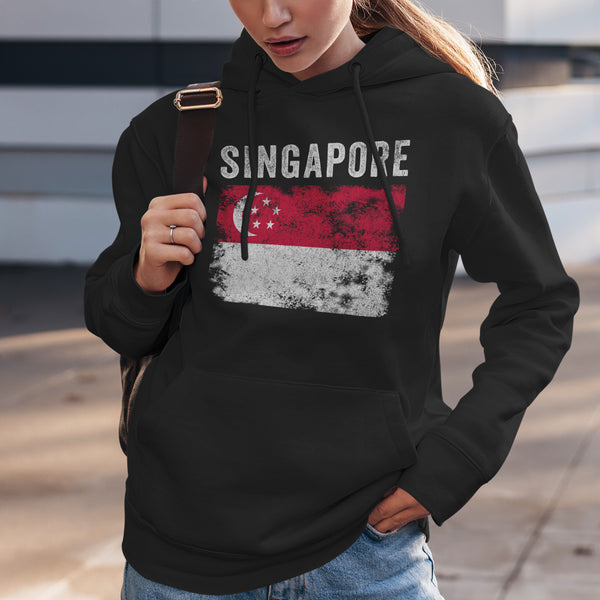 Singapore Flag Vintage Singaporean Flag Hoodie