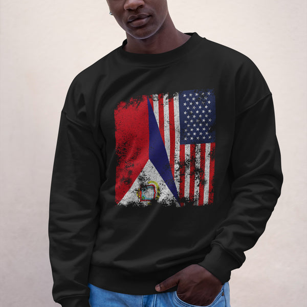 Sint Maarten USA Flag - Half American Sweatshirt