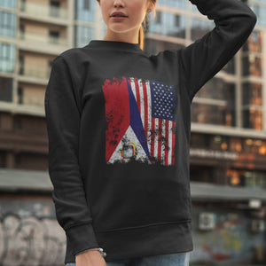Sint Maarten USA Flag - Half American Sweatshirt