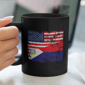 Sint Maarten USA Flag Mug