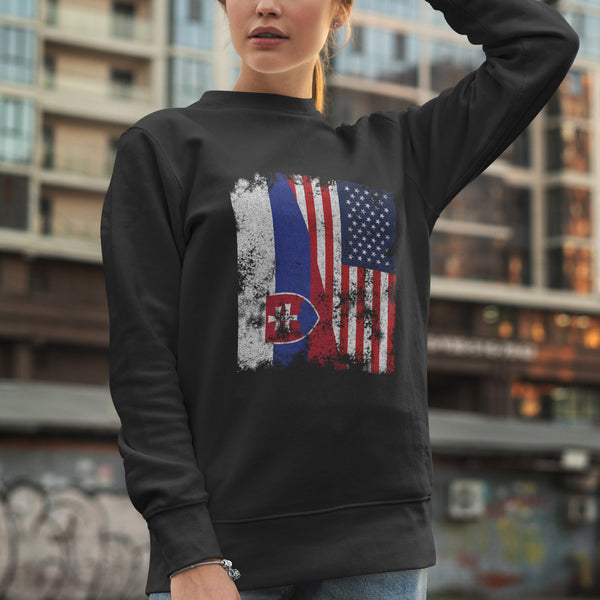 Slovakia USA Flag - Half American Sweatshirt