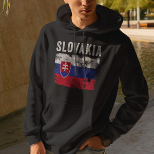 Slovakia Flag Distressed - Slovak Flag Hoodie