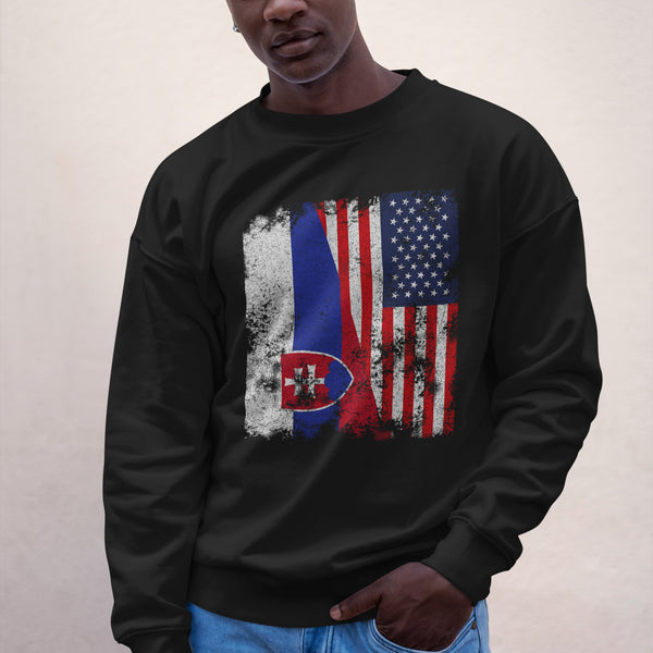 Slovakia USA Flag - Half American Sweatshirt