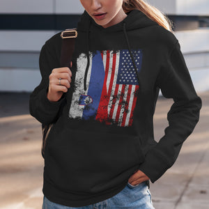 Slovenia USA Flag - Half American Hoodie