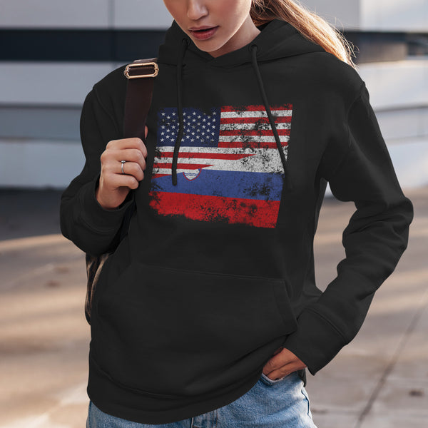 Slovenia USA Flag Hoodie