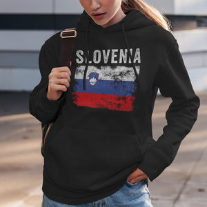 Slovenia Flag Distressed Slovenian Flag Hoodie