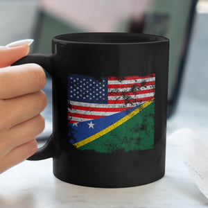 Solomon Islands USA Flag Mug