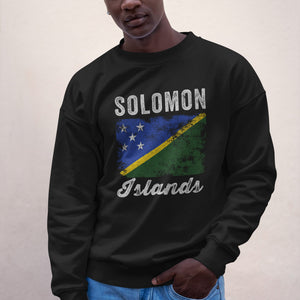 Solomon Islands Flag Distressed Sweatshirt