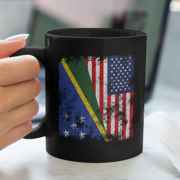 Solomon Islands USA Flag - Half American Mug