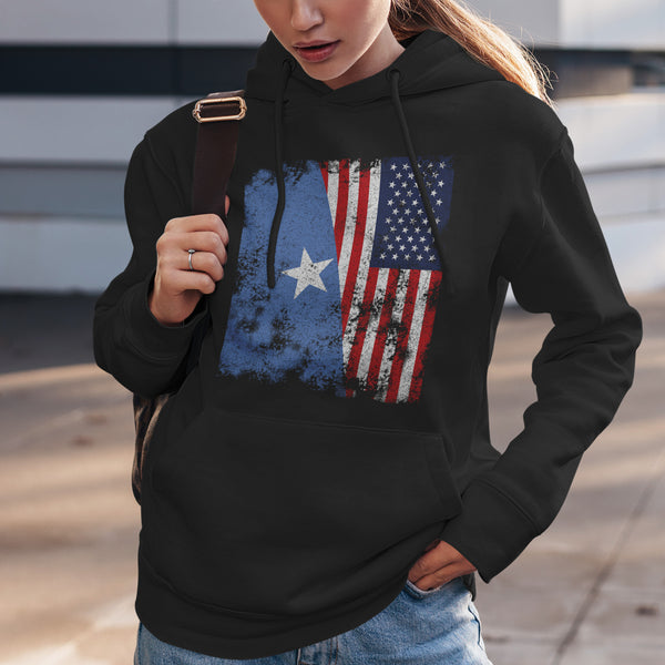 Somalia USA Flag - Half American Hoodie